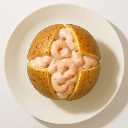 Baked Potato With Prawn Mayo 