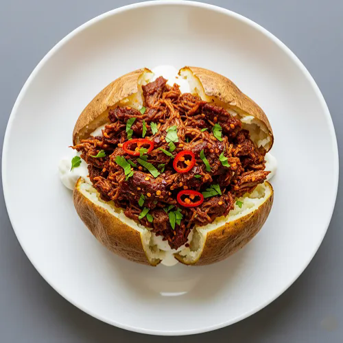 Baked Potato With Donner Meat 