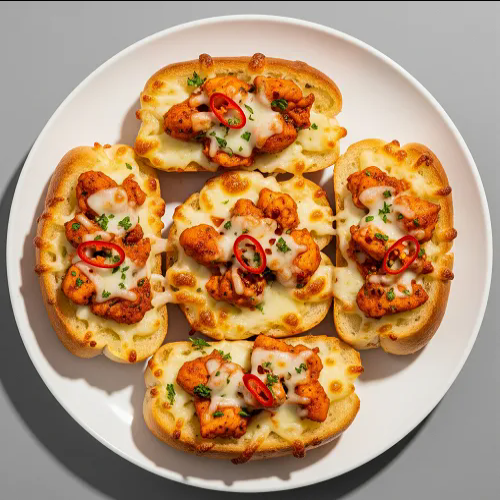 Garlic Bread, Cheese & Spicy Tikka 